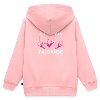 Ich kann nicht, ich habe getanzt - Kinder Premium Organic Zip Hoodie - Rosa - Hinten - AI Model Kid Female (0cm)