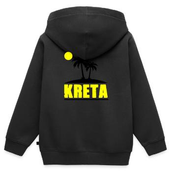 Crète - Sweat Premium à capuche zippé enfant bio - noir - Dos - AI Model Kid Male (0cm)