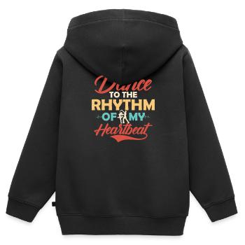 Danse au rythme de mon rythme cardiaque Salsa Danse La - Sweat Premium à capuche zippé enfant bio - noir - Dos - AI Model Kid Male (0cm)