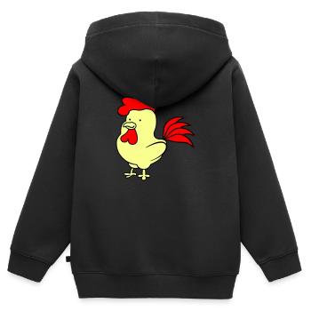 Rooster - Kids Premium Organic Zip-up Hoodie - black - Back - AI Model Kid Male (0cm)