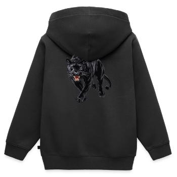 Panther - Kinder Premium Organic Zip Hoodie - Schwarz - Hinten - AI Model Kid Male (0cm)