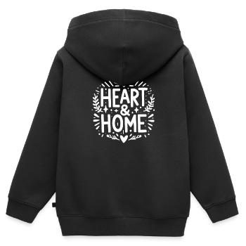 Herz und Heimat - Kinder Premium Organic Zip Hoodie - Schwarz - Hinten - AI Model Kid Male (0cm)