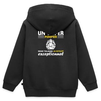 A super firefighter makes an exceptional retiree - Kids Premium Organic Zip-up Hoodie - black - Back - AI Model Kid Male (0cm)