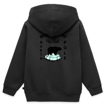 Eisbär Wildnis Antarktis - Kinder Premium Organic Zip Hoodie - Schwarz - Hinten - AI Model Kid Male (0cm)