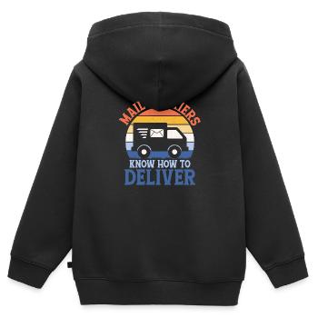 Mail Carriers Know How To Deliver Postal Worker Ma - Kinder Premium Organic Zip Hoodie - Schwarz - Hinten - AI Model Kid Male (0cm)