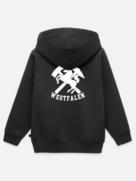 Westfalen Logo - Kinder Premium Organic Zip Hoodie - Schwarz