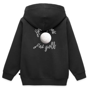 Balle de Golf J'ai GOLF - Sweat Premium à capuche zippé enfant bio - noir - Dos - AI Model Kid Male (0cm)