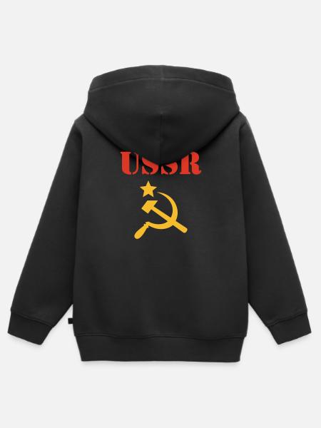 l'urss - Sweat Premium à capuche zippé enfant bio - noir
