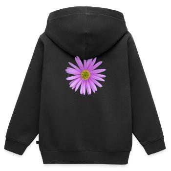 Flower de - Kinder Premium Organic Zip Hoodie - Schwarz - Hinten - AI Model Kid Male (0cm)