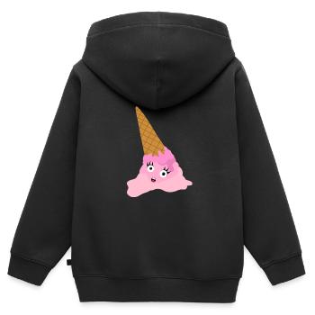 Melted ice cream - Kids Premium Organic Zip-up Hoodie - black - Back - AI Model Kid Male (0cm)