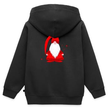 Elfes Elfes Gnome Cadeau Nain de Noël - Sweat Premium à capuche zippé enfant bio - noir - Dos - AI Model Kid Male (0cm)