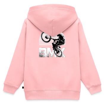 BMX freestyle - Kinder Premium Organic Zip Hoodie - Rosa - Hinten - AI Model Kid Female (0cm)