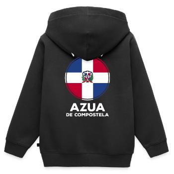 République dominicaine - Sweat Premium à capuche zippé enfant bio - noir - Dos - AI Model Kid Male (0cm)