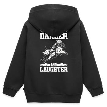 Cowboy - Kinder Premium Organic Zip Hoodie - Schwarz - Hinten - AI Model Kid Male (0cm)