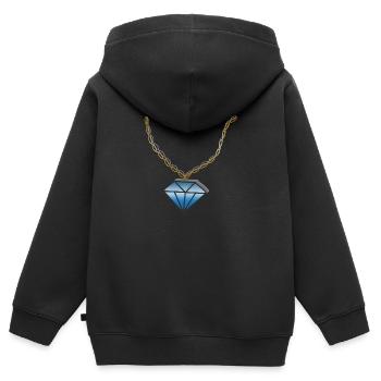 Kette Diamant - Kinder Premium Organic Zip Hoodie - Schwarz - Hinten - AI Model Kid Male (0cm)