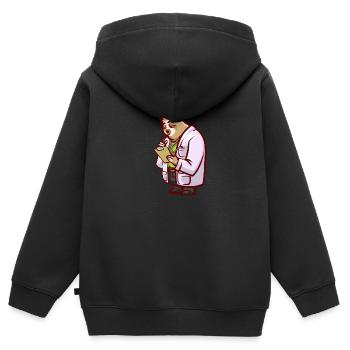 Paresseux médecin ou médecins cadeau - Sweat Premium à capuche zippé enfant bio - noir - Dos - AI Model Kid Male (0cm)