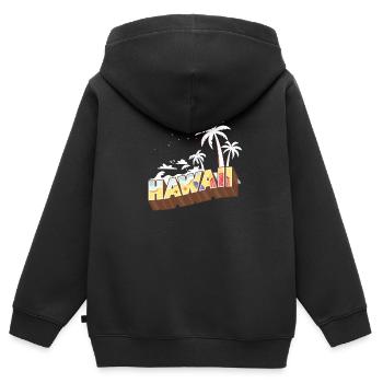 Heure d'été de conception d'Hawaï avec des palmiers - Sweat Premium à capuche zippé enfant bio - noir - Dos - AI Model Kid Male (0cm)