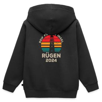 Rügen 2024 – Idyllische Insel Aussicht Design - Kinder Premium Organic Zip Hoodie - Schwarz - Hinten - AI Model Kid Male (0cm)