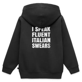 Ich Spreche Fließend Italienische Schimpfwörter - Kinder Premium Organic Zip Hoodie - Schwarz - Hinten - AI Model Kid Male (0cm)