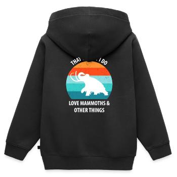 Drôle de mammouth de l’âge de pierre de l’âge de glace Design préhistorique - Sweat Premium à capuche zippé enfant bio - noir - Dos - AI Model Kid Male (0cm)
