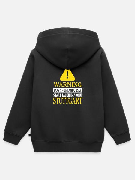 WARNING!: Stuttgart - Kinder Premium Organic Zip Hoodie - Schwarz