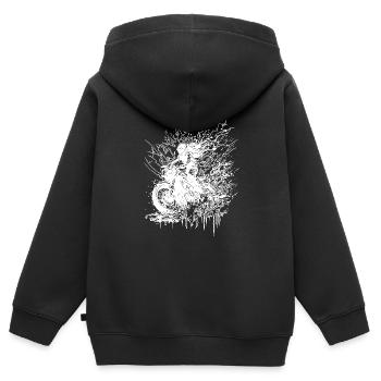 Motorradfahrerin Bikerin Geländefahrt Splash - Kinder Premium Organic Zip Hoodie - Schwarz - Hinten - AI Model Kid Male (0cm)