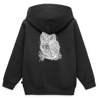 Wald Eule Natur Motiv für Eule Liebhaber - Kinder Premium Organic Zip Hoodie - Schwarz - Hinten - AI Model Kid Male (0cm)