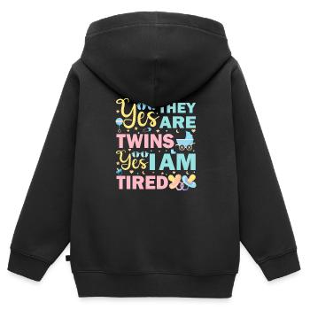 Funny Twin Parents Twin Mother Father Matching - Kinder Premium Organic Zip Hoodie - Schwarz - Hinten - AI Model Kid Male (0cm)