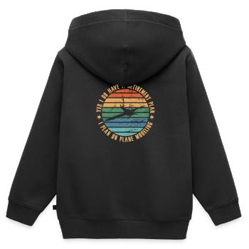 Flugzeug Modellbau Model RC Ferngesteuert Rentner - Kinder Premium Organic Zip Hoodie - Schwarz - Hinten - AI Model Kid Male (0cm)