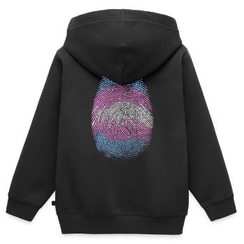 Trans-Fingerabdruck - Kinder Premium Organic Zip Hoodie - Schwarz - Hinten - AI Model Kid Male (0cm)