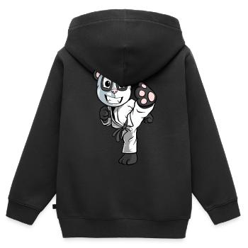 Karate-Kick Panda Karate - Kinder Premium Organic Zip Hoodie - Schwarz - Hinten - AI Model Kid Male (0cm)