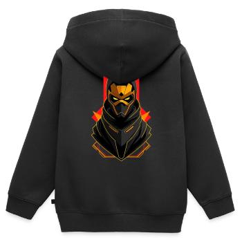 Robot doré - Sweat Premium à capuche zippé enfant bio - noir - Dos - AI Model Kid Male (0cm)