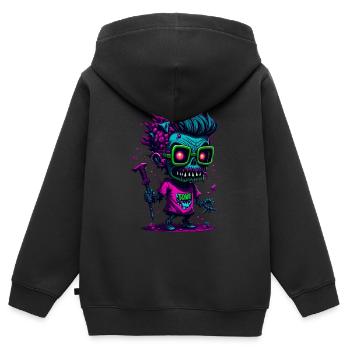 Bunter cooler Zombie - Kinder Premium Organic Zip Hoodie - Schwarz - Hinten - AI Model Kid Male (0cm)