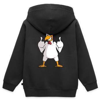 Rooster Chicken Farm Chicken Breeder - Kids Premium Organic Zip-up Hoodie - black - Back - AI Model Kid Male (0cm)