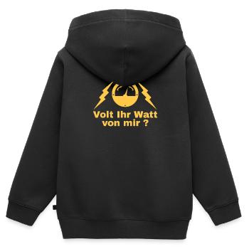 Volt Ihr Watt von mir Elektriker Voltmeter - Kinder Premium Organic Zip Hoodie - Schwarz - Hinten - AI Model Kid Male (0cm)