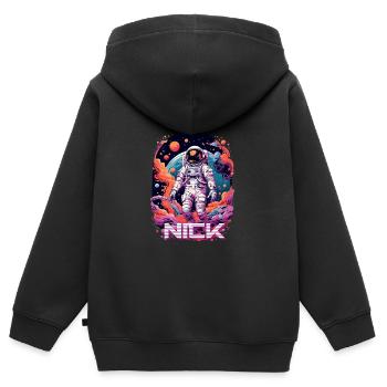 NICK - Beautiful boy name with cool astronaut - Kids Premium Organic Zip-up Hoodie - black - Back - AI Model Kid Male (0cm)