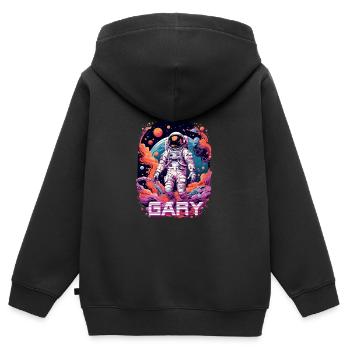GARY - Beautiful boy name with cool astronaut - Kids Premium Organic Zip-up Hoodie - black - Back - AI Model Kid Male (0cm)