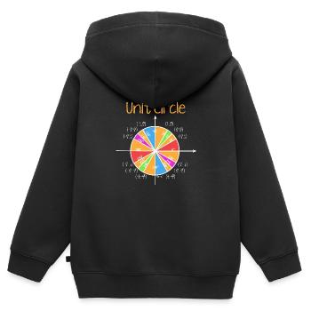 Unit Circle - Kinder Premium Organic Zip Hoodie - Schwarz - Hinten - AI Model Kid Male (0cm)
