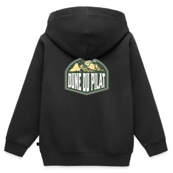 Dune du Pilat, Arcachon, Frankreich - Kinder Premium Organic Zip Hoodie - Schwarz - Hinten - AI Model Kid Male (0cm)
