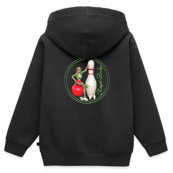 Kegel-Zicke - Kinder Premium Organic Zip Hoodie - Schwarz - Hinten - AI Model Kid Male (0cm)