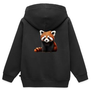 Lustiger roter Panda - Kinder Premium Organic Zip Hoodie - Schwarz - Hinten - AI Model Kid Male (0cm)