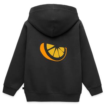 orange - Kids Premium Organic Zip-up Hoodie - black - Back - AI Model Kid Male (0cm)