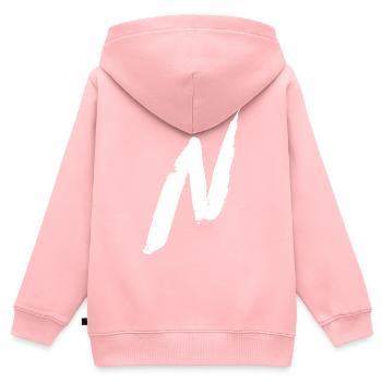 Trendy Cool Stylish N Letter - Kids Premium Organic Zip-up Hoodie - rose - Back - AI Model Kid Female (0cm)