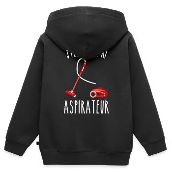 Ich kann keinen Staubsauger haben - Kinder Premium Organic Zip Hoodie - Schwarz - Hinten - AI Model Kid Male (0cm)