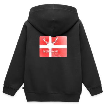 Danemark faune - Sweat Premium à capuche zippé enfant bio - noir - Dos - AI Model Kid Male (0cm)