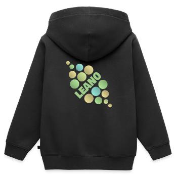 Idée cadeau Leano - Sweat Premium à capuche zippé enfant bio - noir - Dos - AI Model Kid Male (0cm)