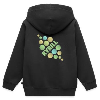 Cyril as a first name - Kids Premium Organic Zip-up Hoodie - black - Back - AI Model Kid Male (0cm)