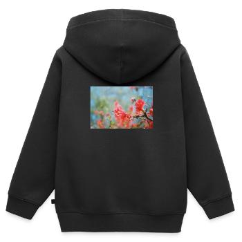 Spring buds - Kids Premium Organic Zip-up Hoodie - black - Back - AI Model Kid Male (0cm)