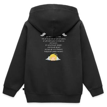 Kinder Spruch Kindergarten mit Engel Kindergrippe - Kinder Premium Organic Zip Hoodie - Schwarz - Hinten - AI Model Kid Male (0cm)