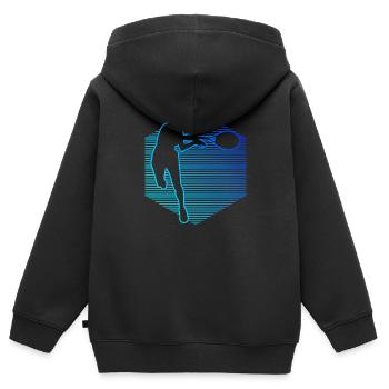Tennis Tennisspielen Tennis spielen Tennisspieler - Kinder Premium Organic Zip Hoodie - Schwarz - Hinten - AI Model Kid Male (0cm)